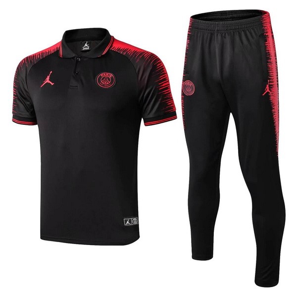 Polo Conjunto Completo Paris Saint Germain 2018-2019 Negro Rosa